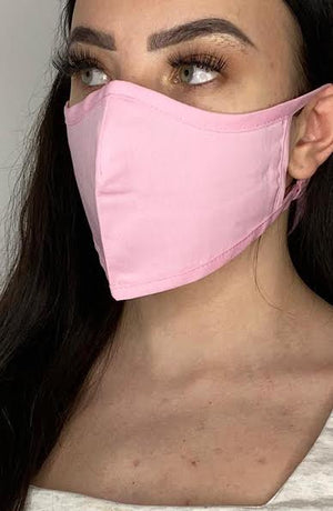Baby Pink Fitted Fashion Face mask with filter - Thebritishmask