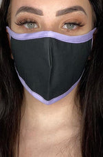 Black Mask with contrast Lilac Active Fashion Face mask with filter
