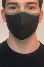 Black Mask with contrast Olive Active Fashion Face mask with filter