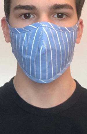 
                
                    Load image into Gallery viewer, Blue Stripe Active Fashion Face mask with filter - Thebritishmask
                
            