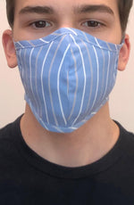 Blue Stripe Fitted Fashion Face mask with filter