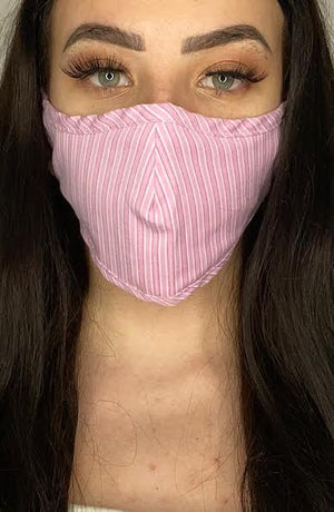 Candy Stripe Fitted Fashion Face mask with filter - Thebritishmask