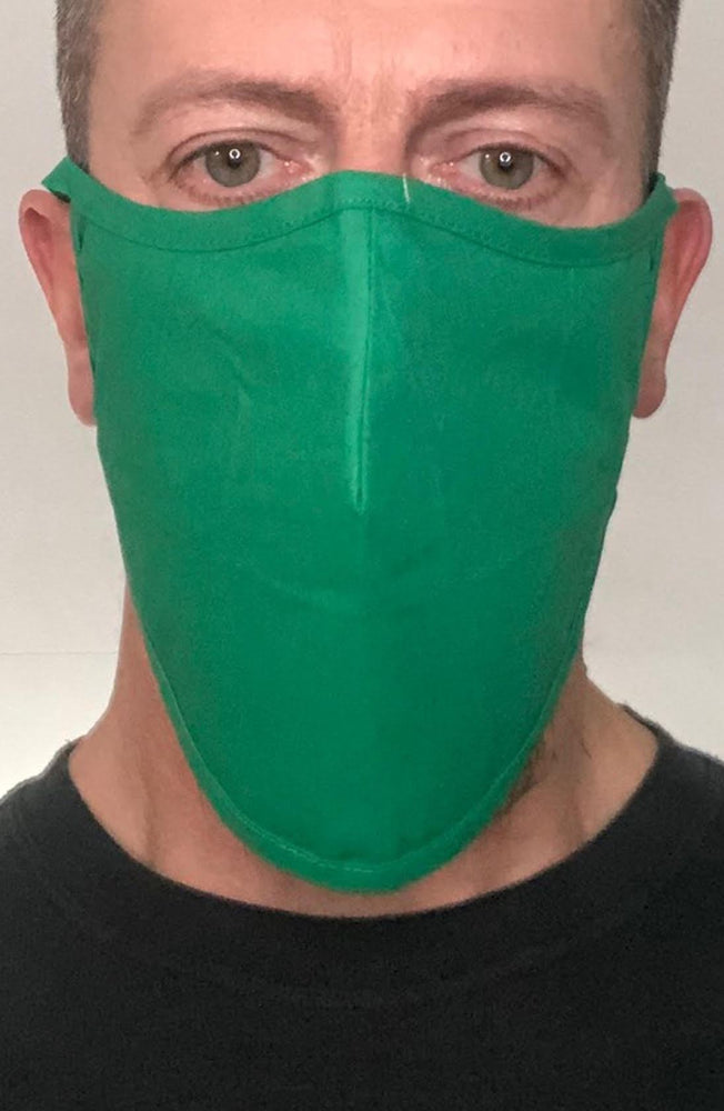 Emerald Green Beard Longline Face mask with filter - Thebritishmask
