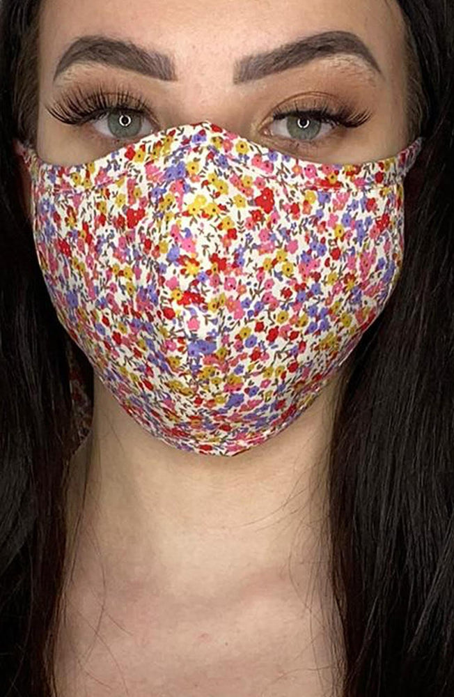 Floral Fitted Fashion Face mask with filter