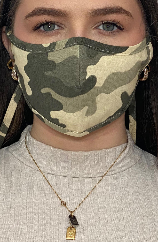 Green Camo Active Fashion Face mask with filter