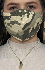 Green Camo Fitted Fashion Face mask with filter