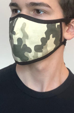 Green Camo with Black Contrast Active Fashion Face mask with filter - Thebritishmask