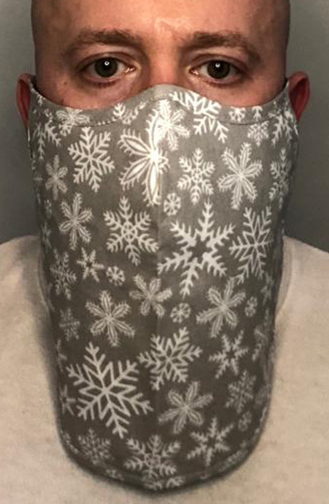 Grey Snowflake X-long Beard Longline Face mask with filter