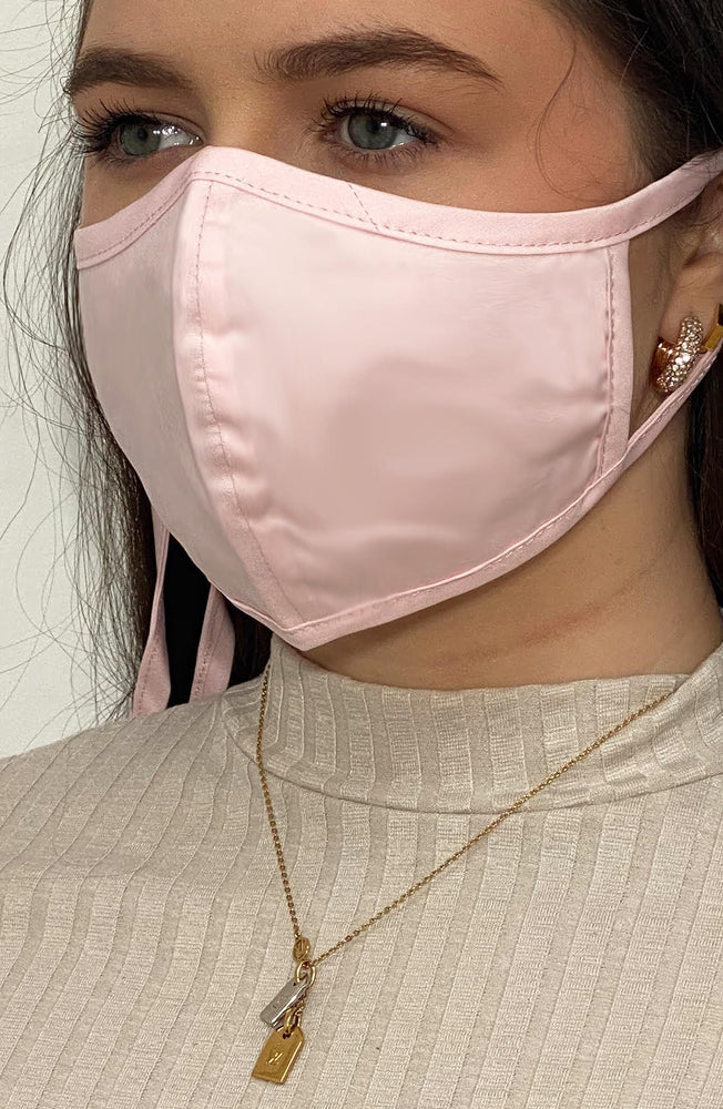 
                
                    Load image into Gallery viewer, Ice Pink Fitted Fashion Face mask with filter - Thebritishmask
                
            