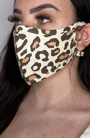 Leopard Fitted Fashion Face mask with filter - Thebritishmask