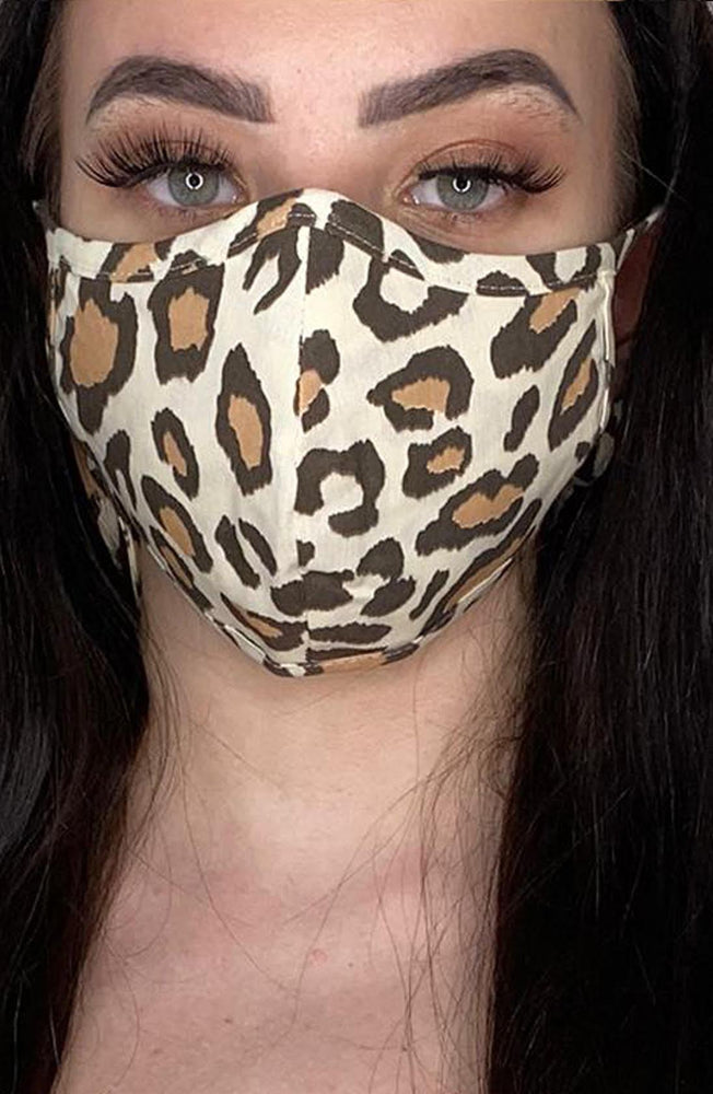 Leopard Fitted Fashion Face mask with filter