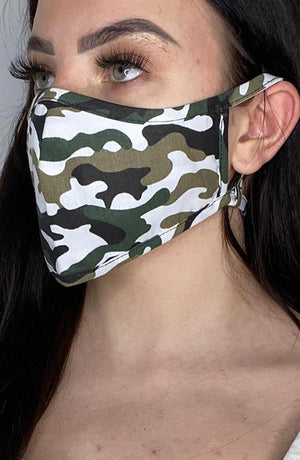 Multi Camo Active Fashion Face mask with filter - Thebritishmask