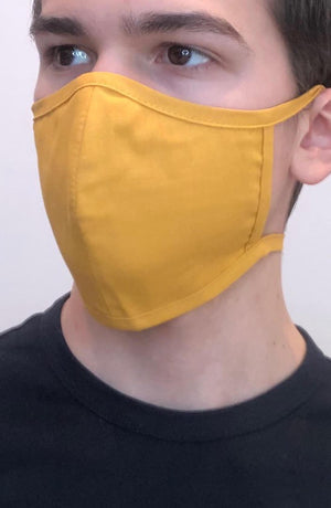 
                
                    Load image into Gallery viewer, Mustard Fitted Fashion Face mask with filter - Thebritishmask
                
            