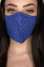 Navy Polka Dot Active Fashion Face mask with filter