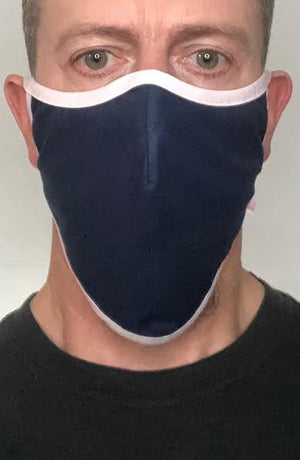 Navy with contrast Pink Beard Longline Face mask with filter - Thebritishmask