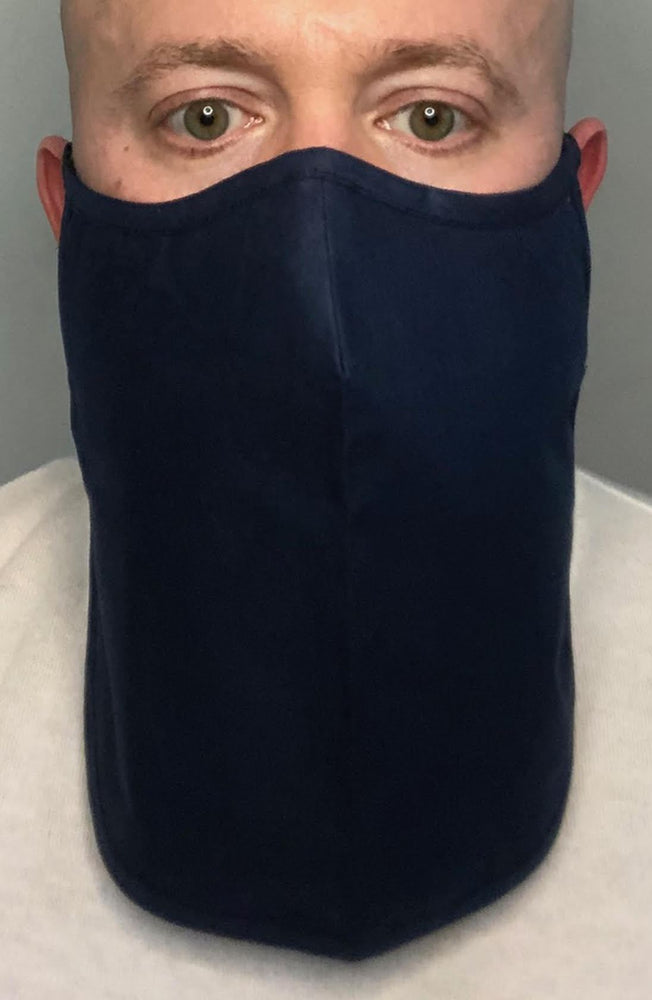 Navy X-long Beard Longline Face mask with filter