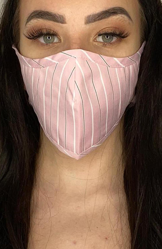 Pink Stripe Active Fashion Face mask with filter