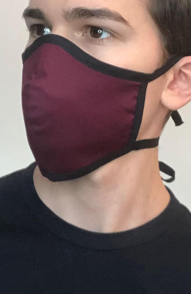 
                
                    Load image into Gallery viewer, Plum With Contrast Fitted Fashion Face mask with filter - Thebritishmask
                
            
