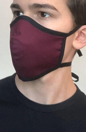 
                
                    Load image into Gallery viewer, Plum With Contrast Fitted Fashion Face mask with filter - Thebritishmask
                
            