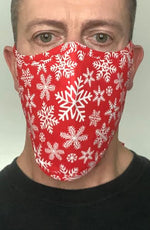Red Snowflake Beard Longline Face mask with filter
