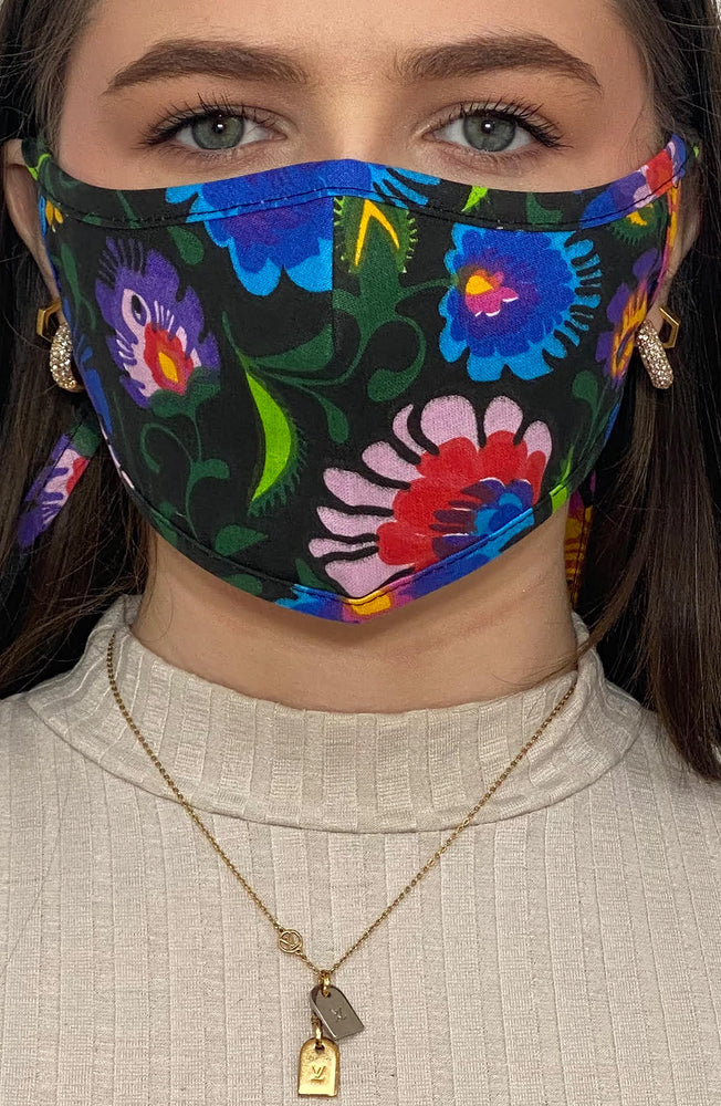 Vivid Floral Active Fashion Face mask with filter